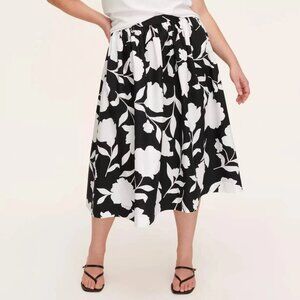 Kate spade NY‎ x Target Rose Volume Midi Skirt - Black/Cream - Size XL